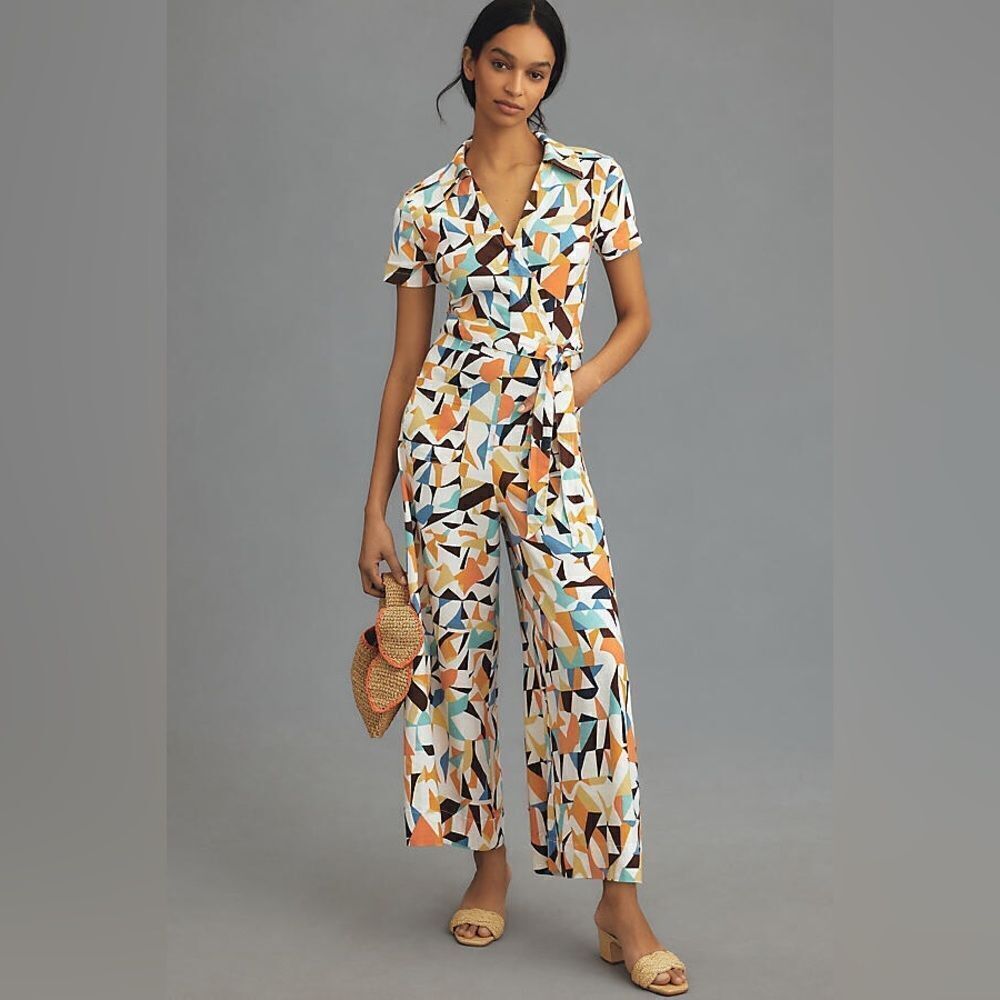 Maeve The Colette Wrap Jumpsuit by Linen Edition Size 14